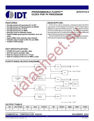 IDTCV115-4PVG datasheet  